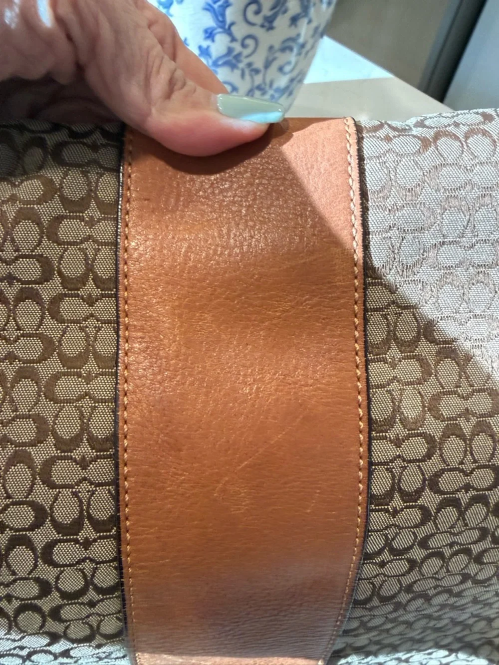 Coach Signature Canvas Messenger Bag in Brown and Tan - Picture 7 of 8